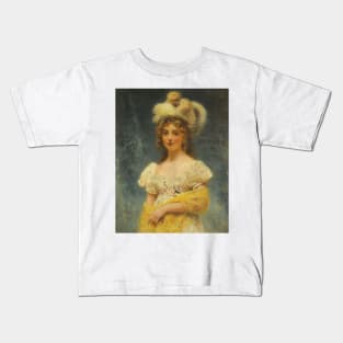 Portrait of a Lady in a Yellow Shawl by Konstantin Makovsky Kids T-Shirt